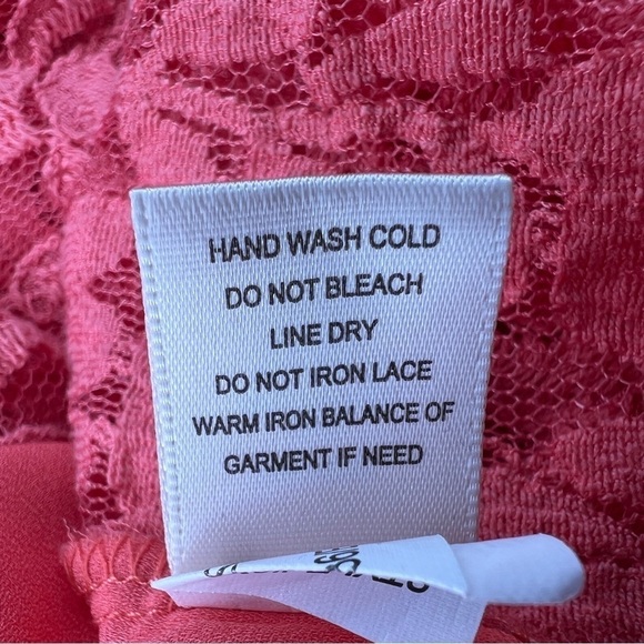 2X TRU SELF ORANGE LACE BLOUSE OPEN BACK CROPPED SHORT SLEEVE - Picture 13 of 13